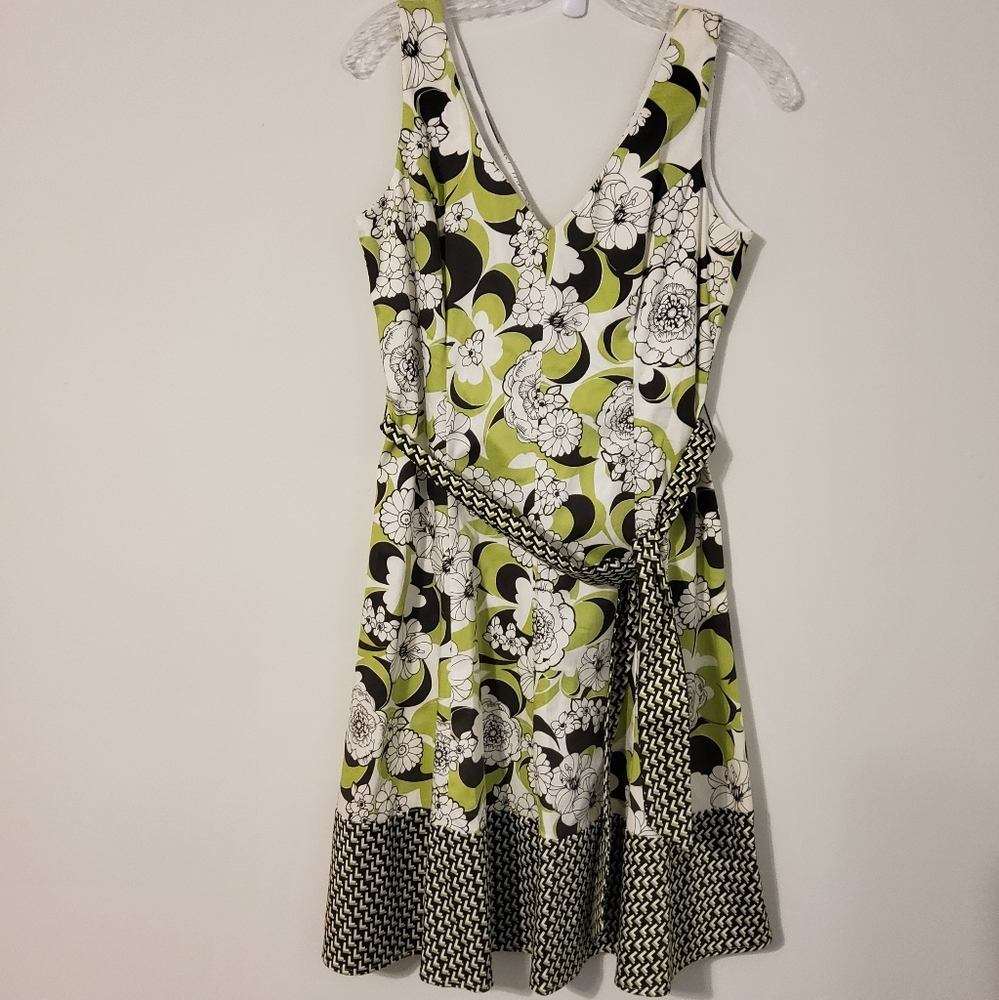 Kim Rogers Signature Floral Print Sleeveless Fit & Flare V-Neck Size 10P